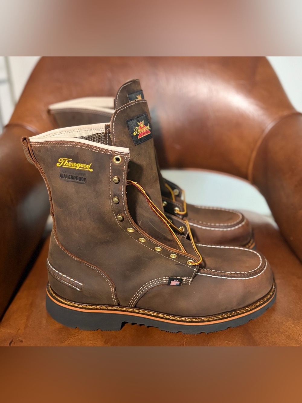 THOROGOOD 1957 SERIES 8-INCH CRAZY HORSE WATERPROOF STEEL WORK BOOT SIZE 12